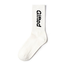Load image into Gallery viewer, White/ Black Gifted Socks