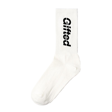 Load image into Gallery viewer, White/ Black Gifted Socks
