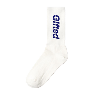White/ Navy Gifted Socks